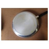 Kitchenware Lot with Cutting Board, 14 in Enterprise Skillet, and 12 in Revere Pan with Lid
