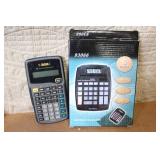 Collection of 13 Assorted Calculators Including Texas Instruments, Casio, and Sharp