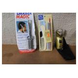 Mixed Lot: Rainbow Fish Panel Art, Shower Head, Electric Razor, Barber Tool & Combs, Desk Clock