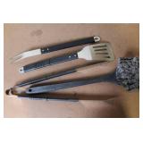 4-Piece BBQ Grill Tool Set with Black Handles