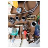 Collection of Assorted Hand Tools, Plumbing Supplies, and Hardware