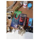 Collection of Assorted Hand Tools, Plumbing Supplies, and Hardware