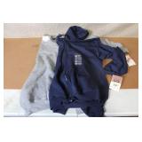 Tultex Navy Full-Zip Hoodie and Jerzees Gray Pullover Sweatshirt, XL