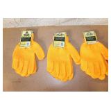 Collection of Knit Work Gloves, Fleece Gloves, Orange Beanie, and Neck Warmer