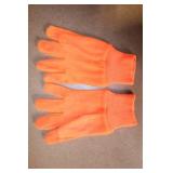 Collection of Knit Work Gloves, Fleece Gloves, Orange Beanie, and Neck Warmer