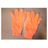 Collection of Knit Work Gloves, Fleece Gloves, Orange Beanie, and Neck Warmer