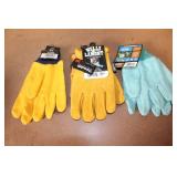 Lot of 3 Chore and Work Gloves Thinsulate and Boss Green Ape