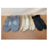 Set of 3 Insulated Winter Gloves and Mittens with Fleece and Thinsulate Linings