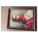 Set of 2 Framed Artworks: Jesus Portrait by Peter Keilanchi and Vintage Poem Print