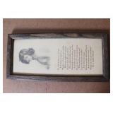 Set of 2 Framed Artworks: Jesus Portrait by Peter Keilanchi and Vintage Poem Print