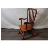 Wooden Spindle-Back Rocking Chair with Armrests