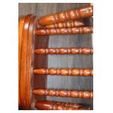Wooden Spindle-Back Rocking Chair with Armrests