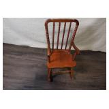 Wooden Spindle-Back Rocking Chair with Armrests