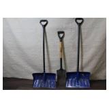 Set of 2 Snow Shovels and 1 Truper Spade Shovel