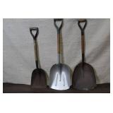 Set of 3 Vintage Short Handle Shovels