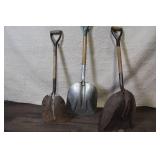 Set of 3 Vintage Short Handle Shovels