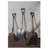 Set of 3 Vintage Short Handle Shovels