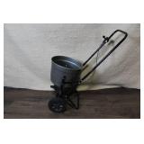 Walk-Behind Broadcast Fertilizer Spreader with Metal Hopper