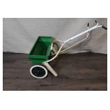 Manual Push Lawn Seed Spreader with Metal Hopper