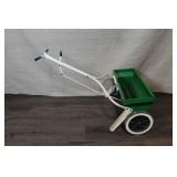 Manual Push Lawn Seed Spreader with Metal Hopper