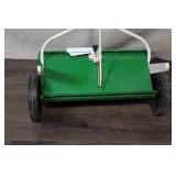 Manual Push Lawn Seed Spreader with Metal Hopper