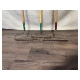Set of 3 Metal Garden Rakes with Wooden Handles