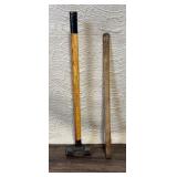 Sledgehammer with Wooden Handle and Extra Replacement Handle
