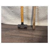Sledgehammer with Wooden Handle and Extra Replacement Handle