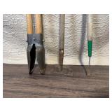 Lot of 3 Garden Hand Tools with Wood Handles