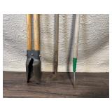 Lot of 3 Garden Hand Tools with Wood Handles