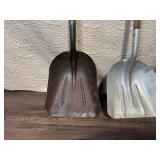 Set of 3 Heavy Duty Metal Scoop Shovels with Wooden Handles