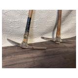 Lot of 2 Used Pickaxes with Wood Handles