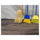 Set of 4 Cleaning Tools with Brooms and Small Garden Rake