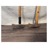 Pair of Used Sledge Hammers with Wooden Handles