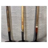 Set of 3 Long Handle Digging Shovels with Wood Handles