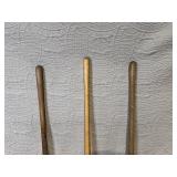 Set of 3 Long Handle Digging Shovels with Wood Handles