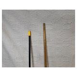 Set of 4 Push Brooms with Wood Handles