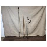 Set of 3 Vintage Metal Farm Tools with Handles