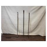 Set of 3 Heavy Duty Steel Pry Bars and Chisels