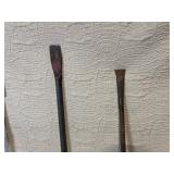 Set of 3 Heavy Duty Steel Pry Bars and Chisels