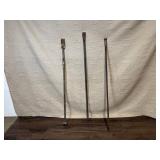 Set of 3 Heavy Duty Steel Pry Bars and Chisels
