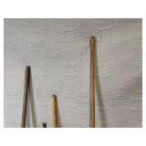 Set of 4 Vintage Garden Hoes and Weeder Tools with Wooden Handles