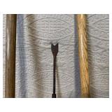 Set of 4 Vintage Garden Hoes and Weeder Tools with Wooden Handles