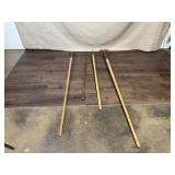 Set of 4 Vintage Garden Hoes and Weeder Tools with Wooden Handles