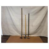 Set of 3 Garden Hoes with Wooden Handles
