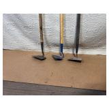 Set of 3 Garden Hoes with Wooden Handles