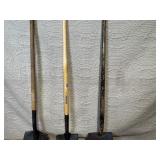 Set of 3 Garden Shovels with Wood Handles