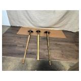 Set of 3 Garden Shovels with Wood Handles