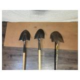 Set of 3 Garden Shovels with Wood Handles