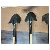 Set of 3 Garden Shovels with Wood Handles